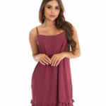 Camisola em microfibra com babado