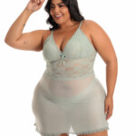 Camisola sexy plus size com calcinha
