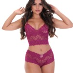 Conjunto cropped em renda