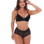 Conjunto de lingerie com elástico trabalhado
