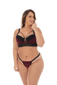 Conjunto Plus Size Strappy com Renda