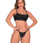 Conjunto sem bojo com elástico conforto - Lila