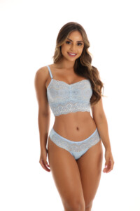 Conjunto bicolor rendado