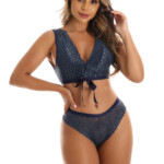 Conjunto de Lingerie com Renda e Laço