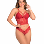 Conjunto de lingerie strappy sem bojo