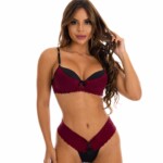 Conjunto em renda bicolor