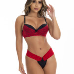 Conjunto em renda bicolor