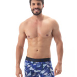 Cueca boxer em microfibra estampada