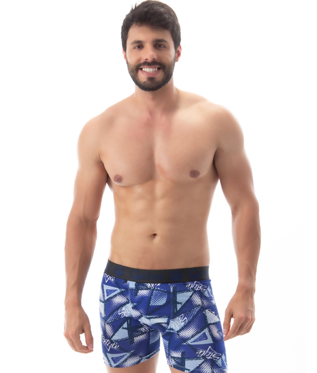 Cueca boxer em microfibra estampada