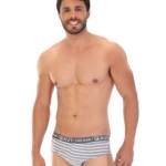 Cueca slip viscolycra listrada - Nelson