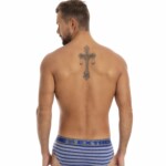 Cueca slip viscolycra listrada