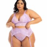 Lingerie Com Cinta Liga Plus Size