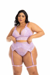 Lingerie Com Cinta Liga Plus Size