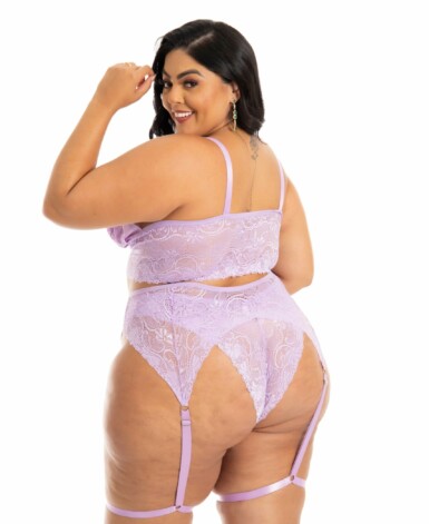 Lingerie Com Cinta Liga Plus Size
