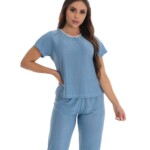 Pijama pescador em poá