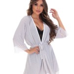 Robe em liganete estampada com renda - Josane