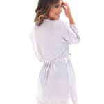 Robe em liganete estampada com renda - Josane