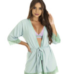 Robe feminino em microfibra