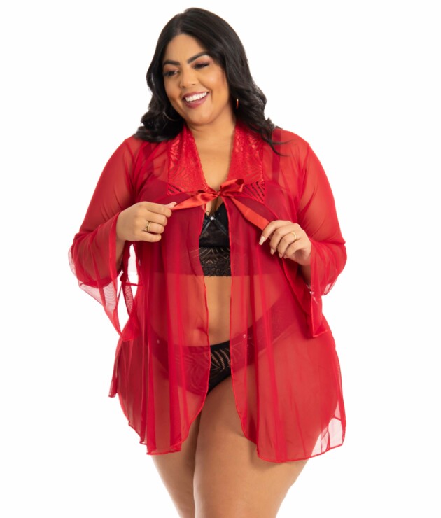 Robe Plus Size Sensual de Tule