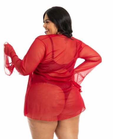 Robe Plus Size Sensual de Tule