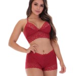 Short Doll em liganete e renda - Leticia