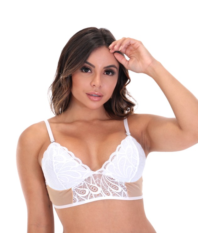 Soutien em renda e tule sem bojo