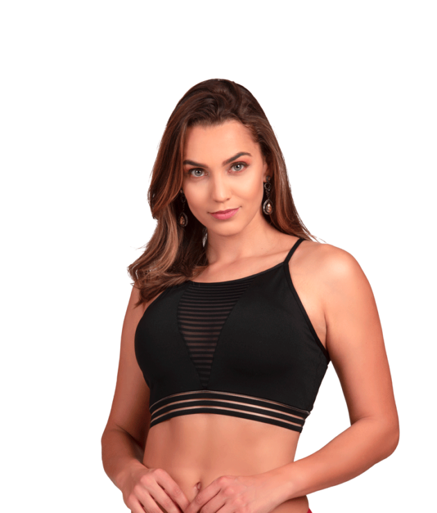 Topper com elástico de transparência - Amy