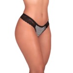 Calcinha listrada com renda - Ayala