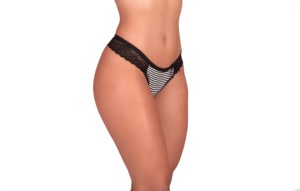 Calcinha listrada com renda - Ayala