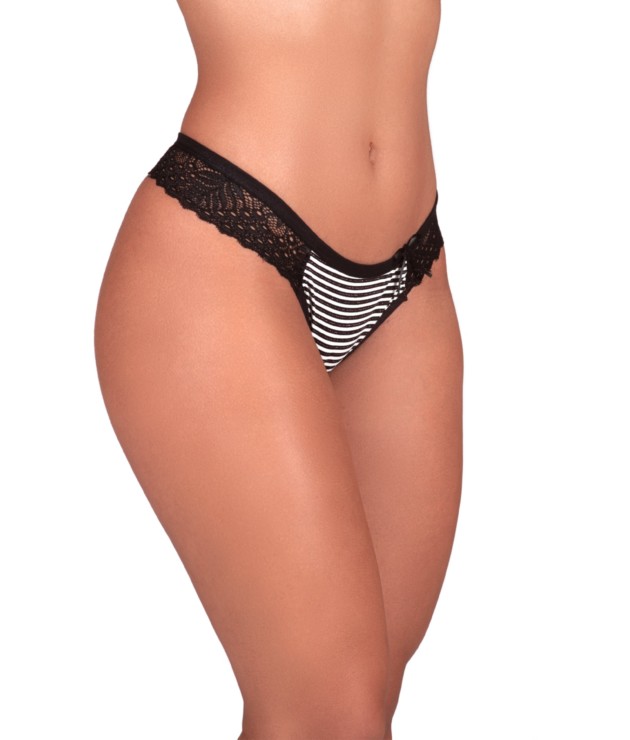 Calcinha listrada com renda - Ayala