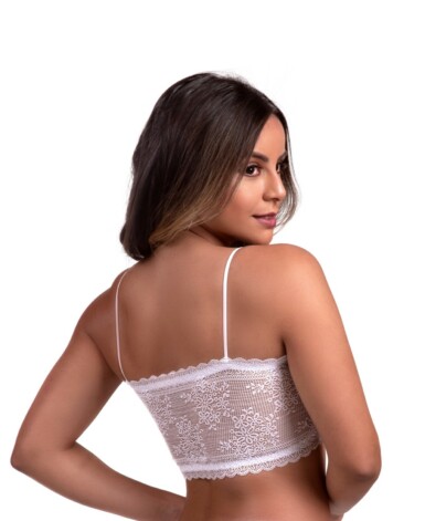 Bustiê com bojo embutido em renda - Glenda