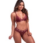 Conjunto de renda com elástico bordado - Marielle