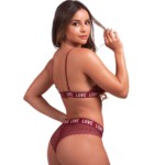 Conjunto de renda com elástico bordado - Marielle