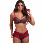 Conjunto mesclado com renda - Maria Alice