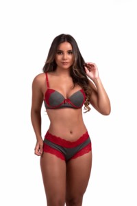 Conjunto mesclado com renda - Maria Alice