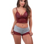 Short doll em algodão e renda - Eduarda