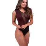 Body em tule com detalhe em renda - Fabiana