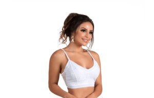 Cropped sem bojo todo em renda - Lucile