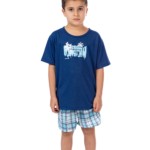 Pijama manga curta infantil xadrez