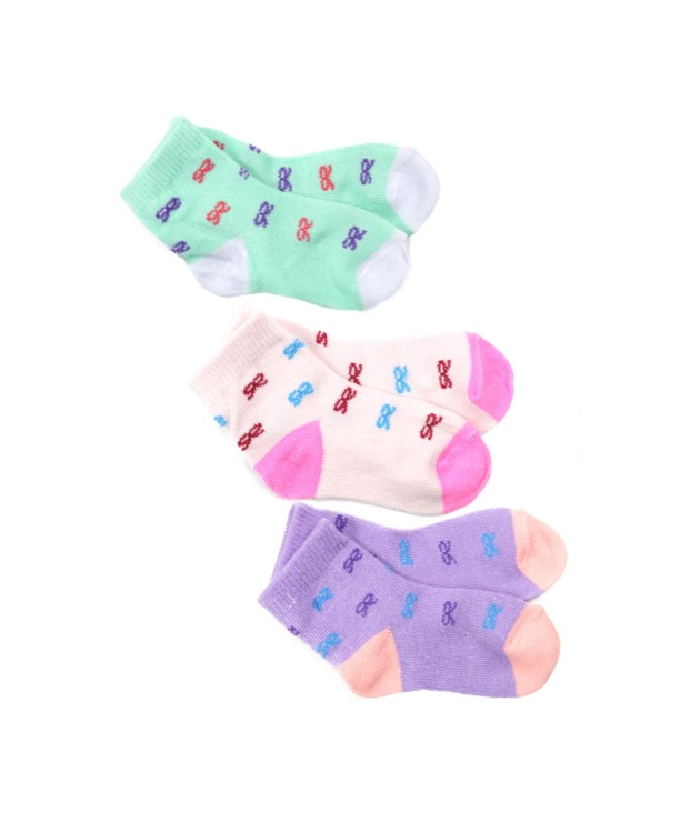 Kit com 3 meias feminina infantil