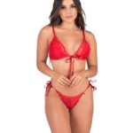Conjunto em renda com fitas - Katy