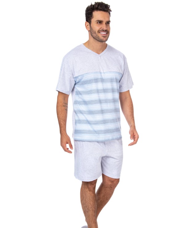 Pijama masculino Manga Curta Top