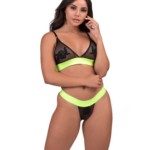 Conjunto com elástico neon - Dinorah