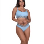 Conjunto sem bojo com elástico estampado - Cassia