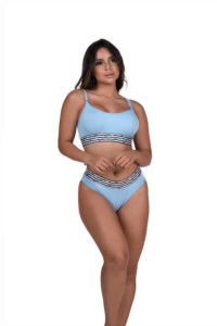 Conjunto sem bojo com elástico estampado - Cassia