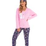 Pijama estampado manga longa