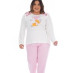 Pijama plus size com blusa estampada