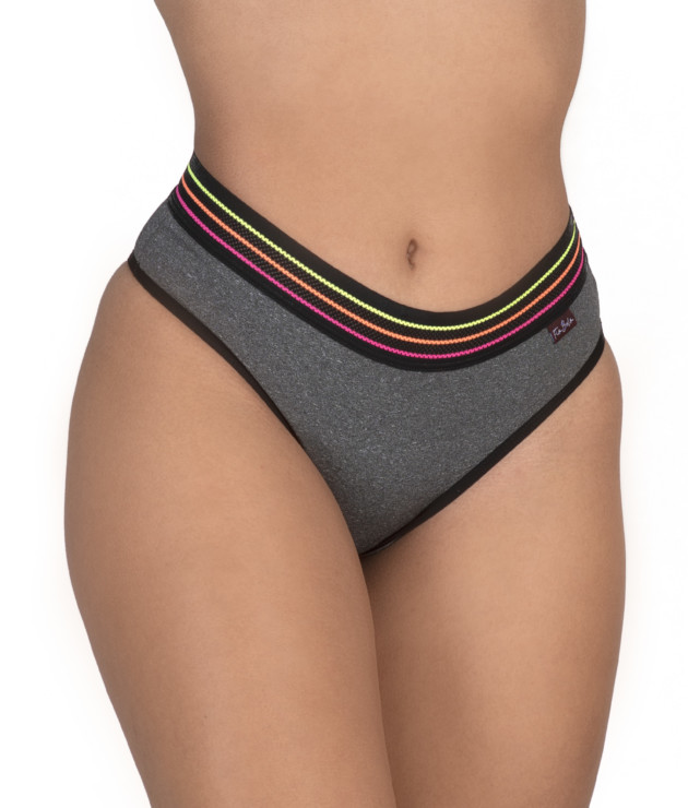 Calcinha com elástico colorido na cintura - Liliane