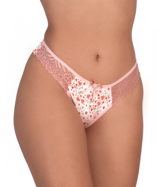Calcinha estampada com renda - Darcy