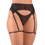 Conjunto sexy em tule dot com cinta liga - Barbara